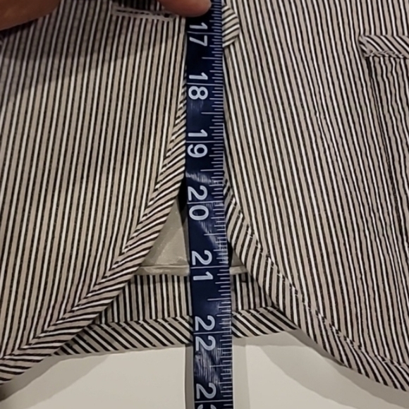 Sigrid Olsen Duo Color Seersucker 100% Cotton Striped Short Jacket Gray 6 - Picture 15 of 16